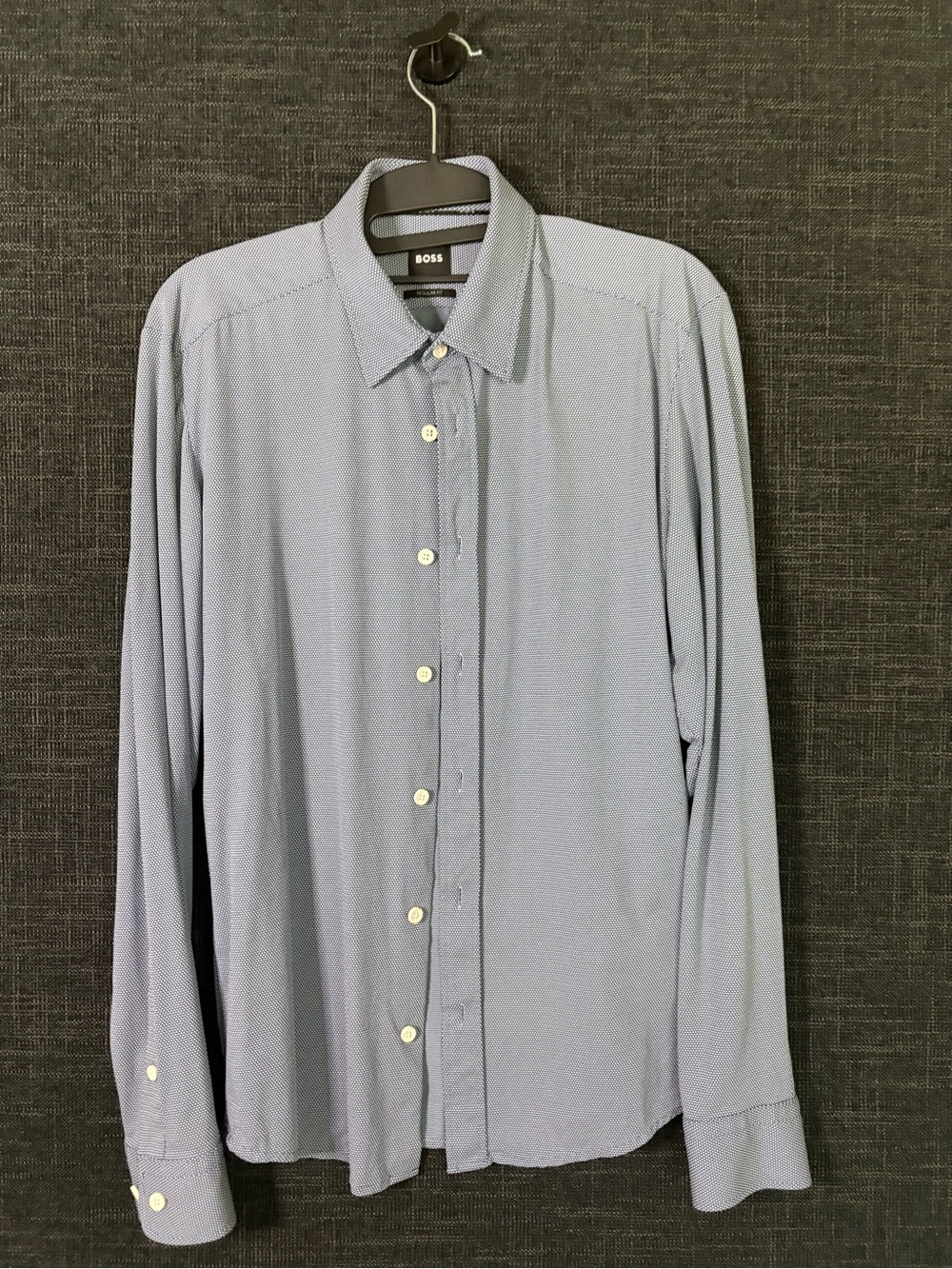 BOSS Men's Pale Blue Long-Sleeve Dress Shirt